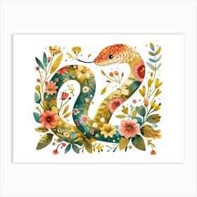 Little Floral Snake 4 Art Print