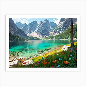 Lake In The Mountains 6 Art Print