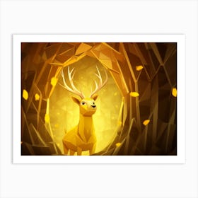 Deer In A Cave Art Print