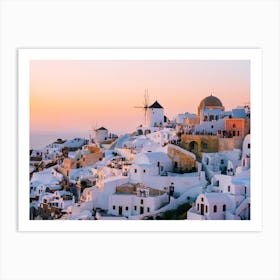 View Of Oia Traditional Cave Houses In Santorini, Greece Art Print