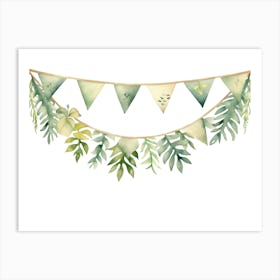 Tropical Leaves Bunting Art Print