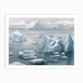 Sea Of Drifting Ice Floes Art Print