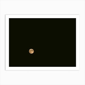 Golden moon black sky | Minimal Art | Italy Art Print