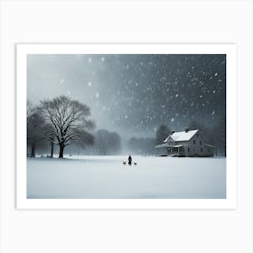 House In The Snow Art Print