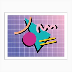 Memphis Pattern Retro Vaporwave 80s Vintage Dreamwave Shapes Artwork Art Print