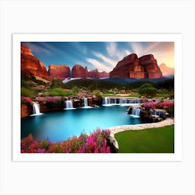 Waterfalls In The Desert Art Print