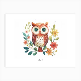 Little Floral Owl 4 Poster Art Print