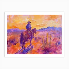 Cowboy Painting Tucson Arizona Art Print