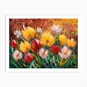 wildflowers Acrylic painting #1 Art Print