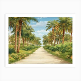 Palm Tree Road Art Print