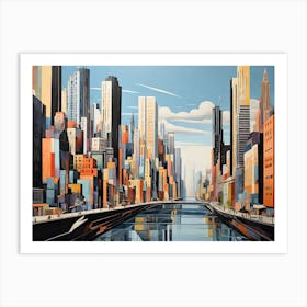 Cubism Newyork Skyline Art Print