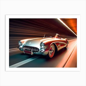 56 Silver Corvette Art Print