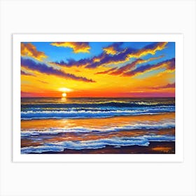 Sunset At The Beach 106 Art Print