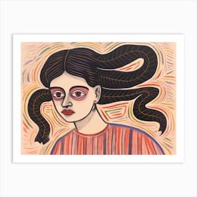 Woman With Long Hair 11 Art Print