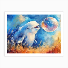 Baby Beluga Calling 2 Art Print