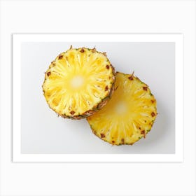 Pineapples On White Background Art Print