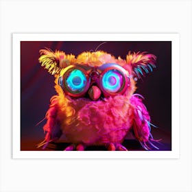 Neon Owl Art Print