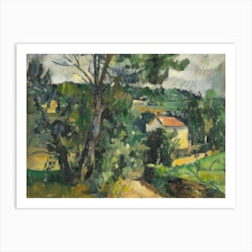 Soothing Greens Painting Inspired By Paul Cezanne Art Print