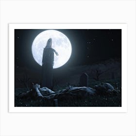 Graveyard At Night 15 Art Print