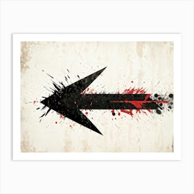 Arrow Icon Embodying Progress And Time Incorporates A Grunge Aesthetic With Splattered Paint On A V (2) Art Print