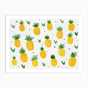 Watercolor Pineapples Art Print