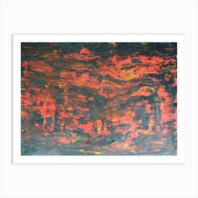 Abstract Painting, Textured Red Color Art Print