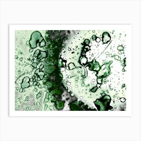 Alcohol Ink Green Rain Spots Art Print