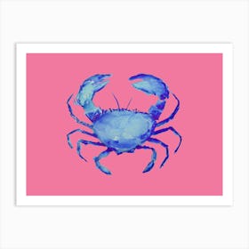 Blue Cute Crab Art Print