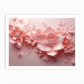 3d Design of a Pink Floral Art Print