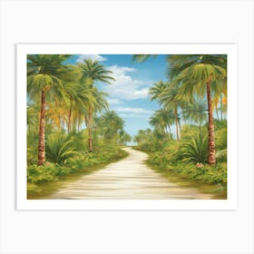 Palm Tree Road 1 Art Print