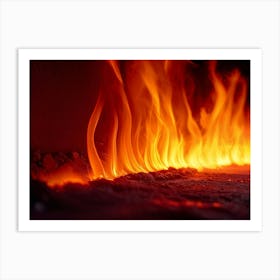 Flames In The Fireplace Art Print