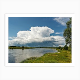 Thunderstorm cell on the Oder river Art Print