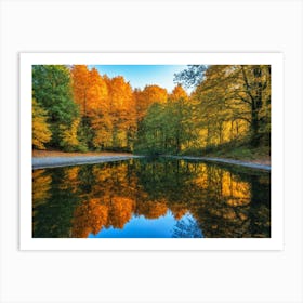 Serene Autumn Reflections 2 Art Print