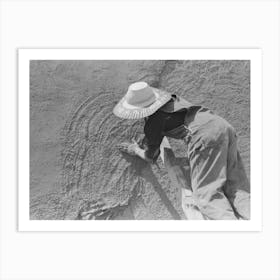 Untitled Photo, Possibly Related To Spanish American Women Plastering Adobe House, Chamisal, New Mexico Art Print