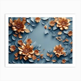 3d Abstract Floral Background Art Print