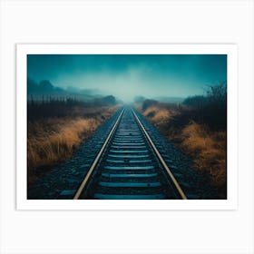 Train Tracks In The Fog 1 Art Print