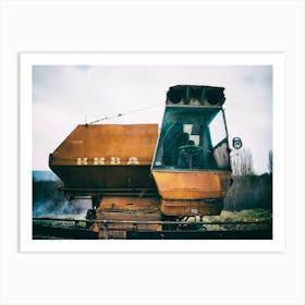 Vintage Soviet Combine Harvester Art Print