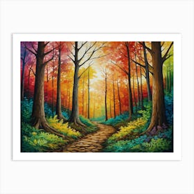 Path Through The Woods 1 Art Print