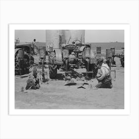 Day Laborer Adjusting Plow Points On Tractor Drawn Planter, Farm Near Ralls, Texas By Russell Lee 1 Art Print