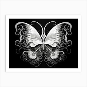 Surreal Symmetry Abstract Black And White 8 Art Print