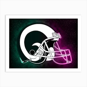 Los Angeles Rams Helmet Style Art Print