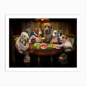 Funny Dog Playing Card Poker 1 Art Print