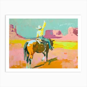 Neon Cowboy In Monument Valley Arizona 4 Painting Art Print