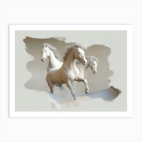 Three Horses Running Art Print