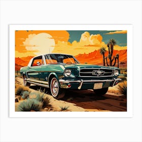 Galloping Grace: Retro Fords in Artistic Reverie Art Print