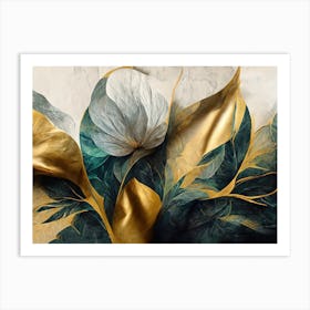 Textured Floral Abstract Watercolor 1 Art Print
