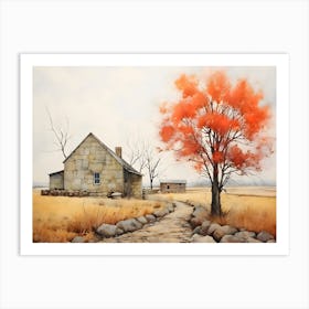 Old Stone Farm Warm Tones 13 Art Print