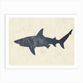 Smallscale Cookiecutter Shark Silhouette 2 Art Print