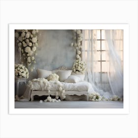 White Flowers In A Room Art Print