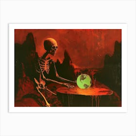 Consolidation, painting style, skeleton, earth Art Print